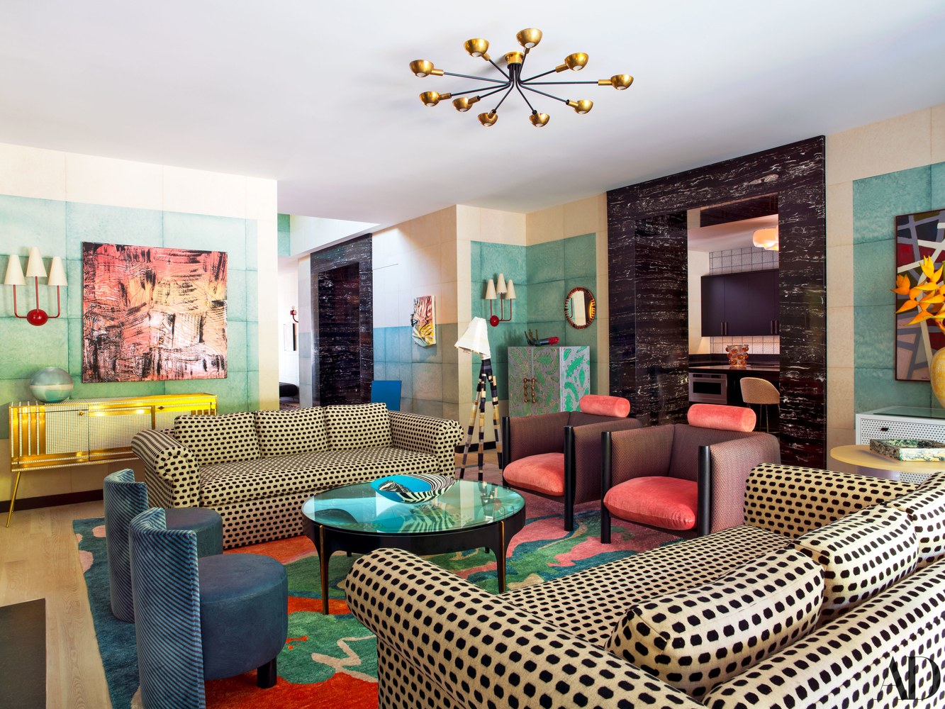 Kelly Wearstler Carpet Living Room - HD Wallpaper 