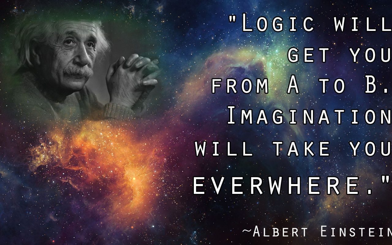 Albert Einstein Logic And Imagination Quote - Albert Einstein Logic Quote - HD Wallpaper 
