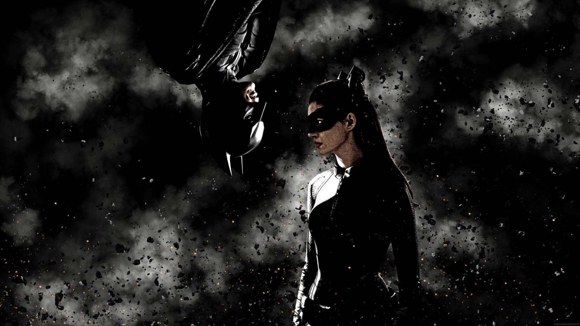 Batman Begins Wallpaper Hd - Batman And Catwoman Hd - HD Wallpaper 