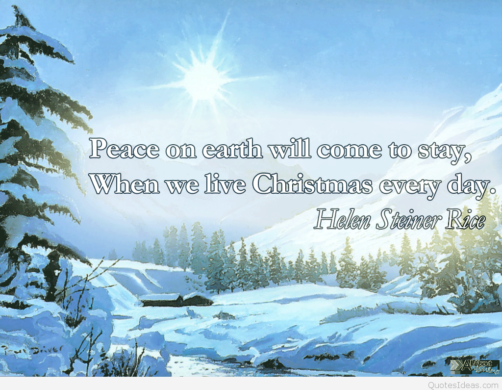 Merry Christmas Peace Quote With Wallpaper Hd - Helen Steiner Rice Christmas Quotes - HD Wallpaper 