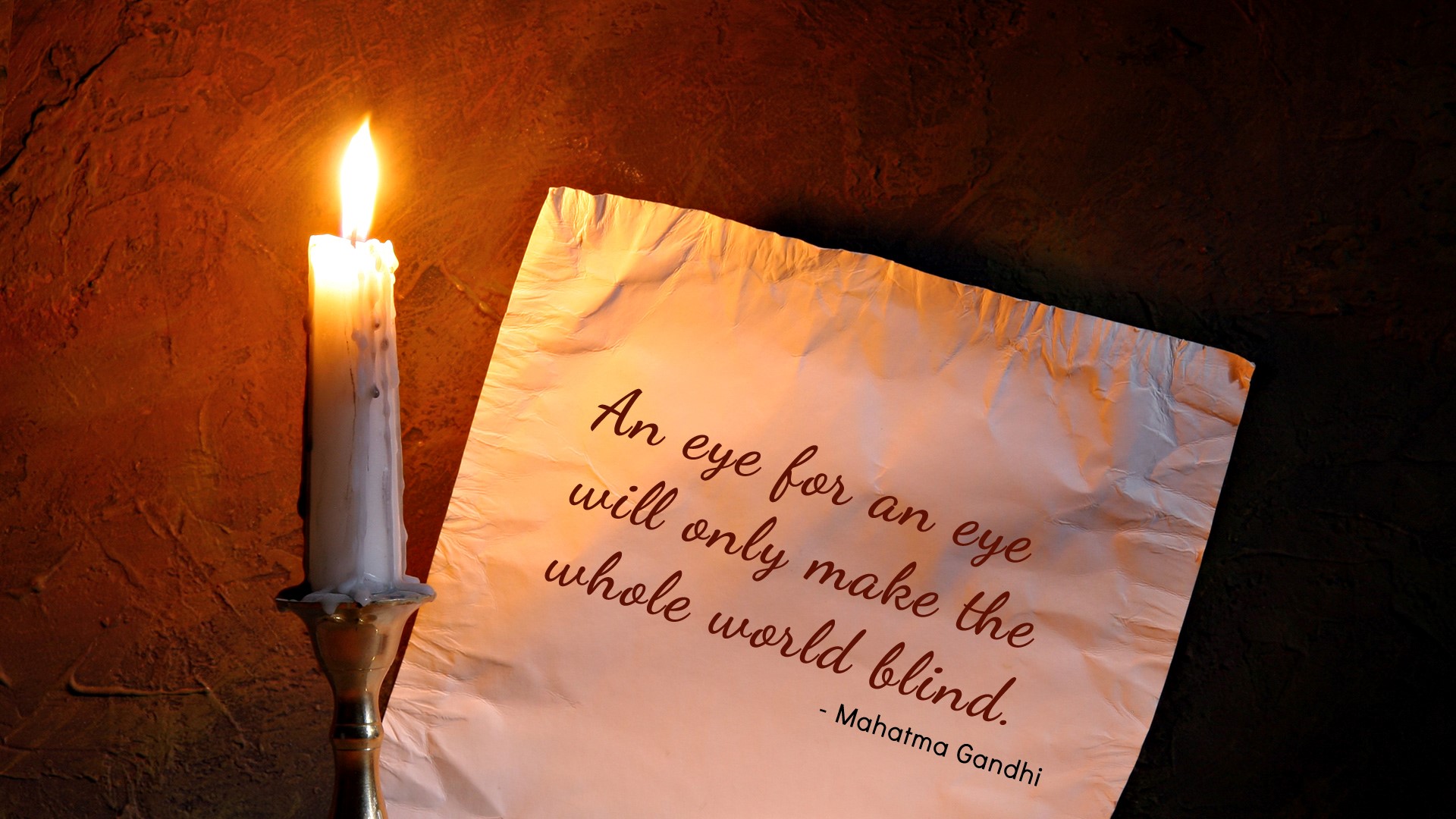 Mahatma Gandhi Quote For Peace Hd Wallpaper - Background With Old Paper Candle - HD Wallpaper 