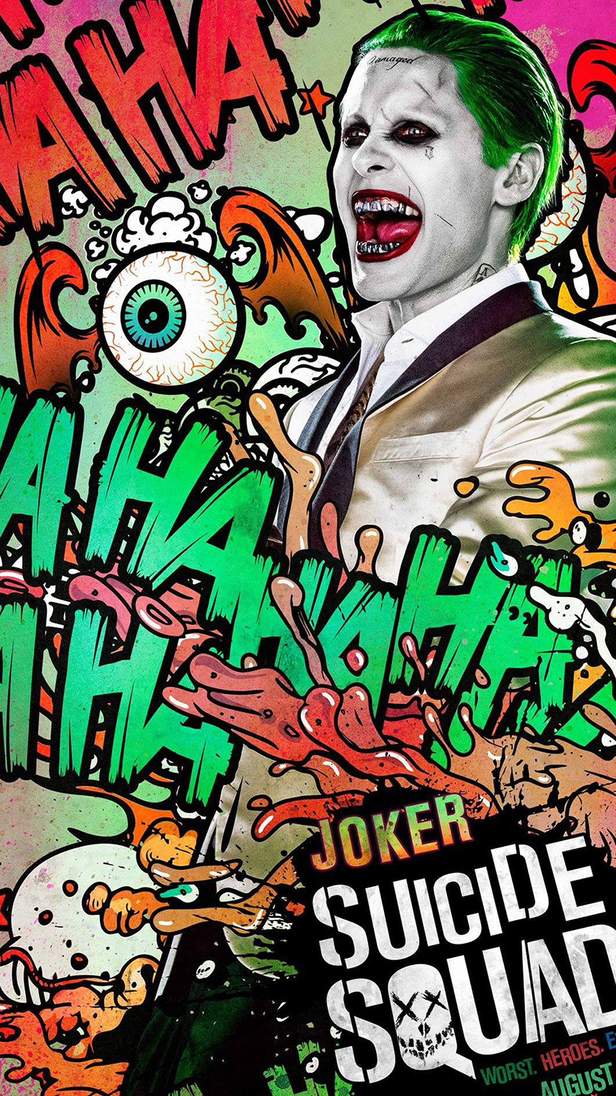 Suicide Squad Film Poster Art Illustration Joker Android - Android Wallpaper Hd Joker - HD Wallpaper 