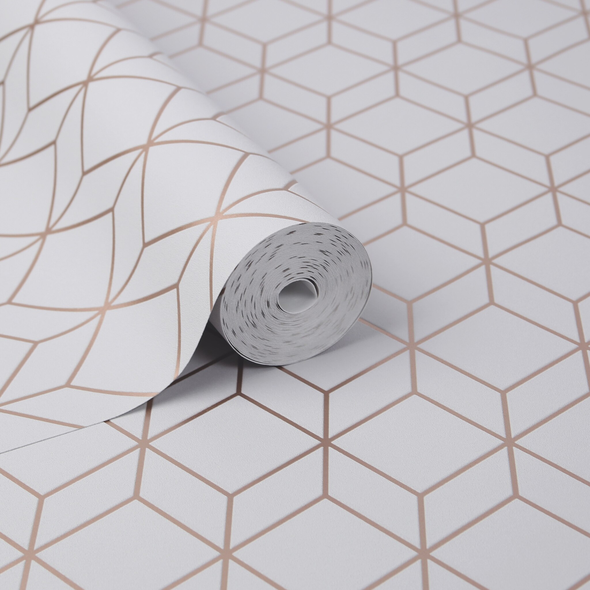 Myrtle Geo Grey & Copper Wallpaper - Superfresco Easy Myrtle Geo Grey - HD Wallpaper 