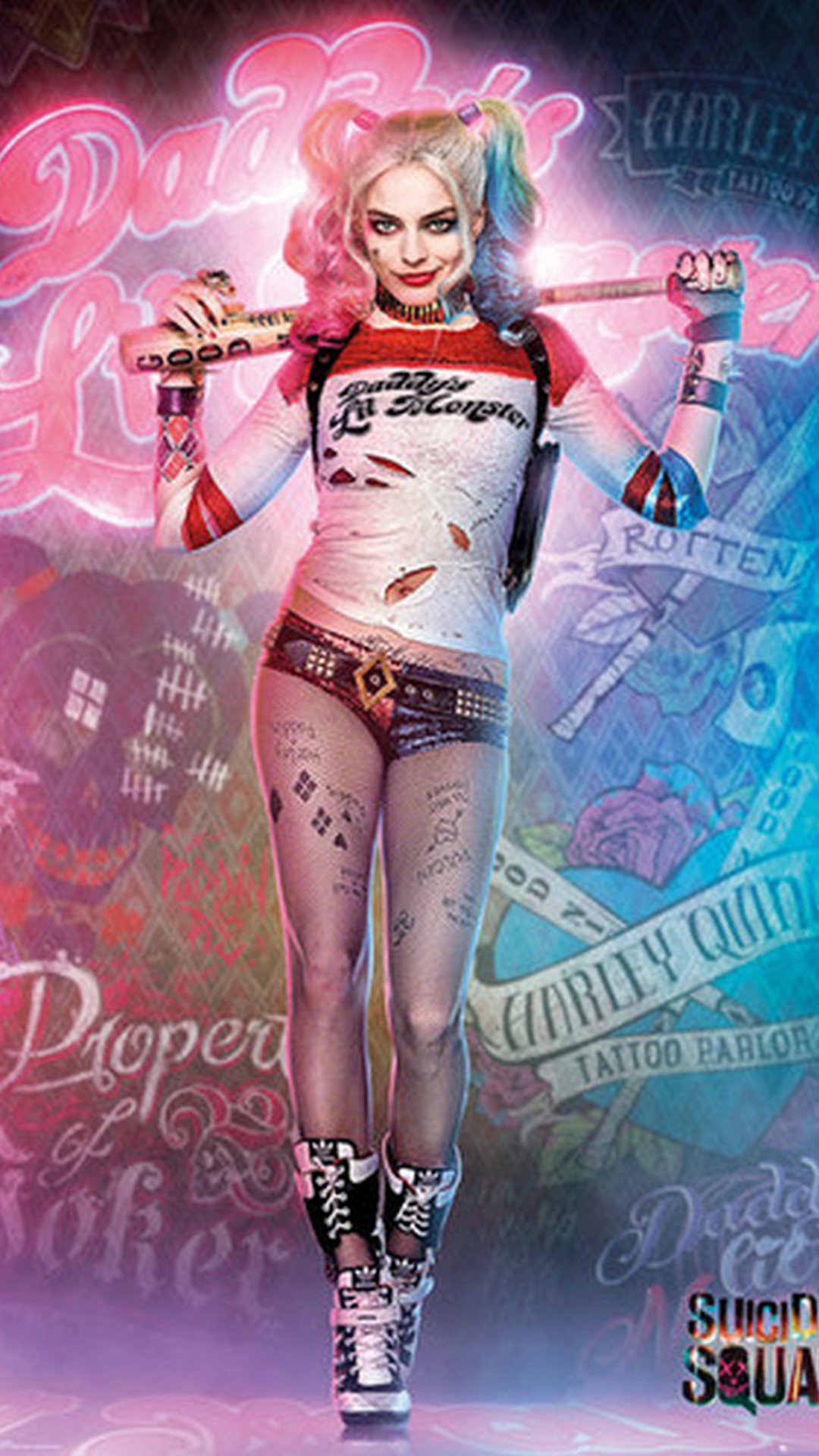 Harley Quinn Movie Iphone Wallpapers With Image Resolution - Movie Harley Quinn - HD Wallpaper 
