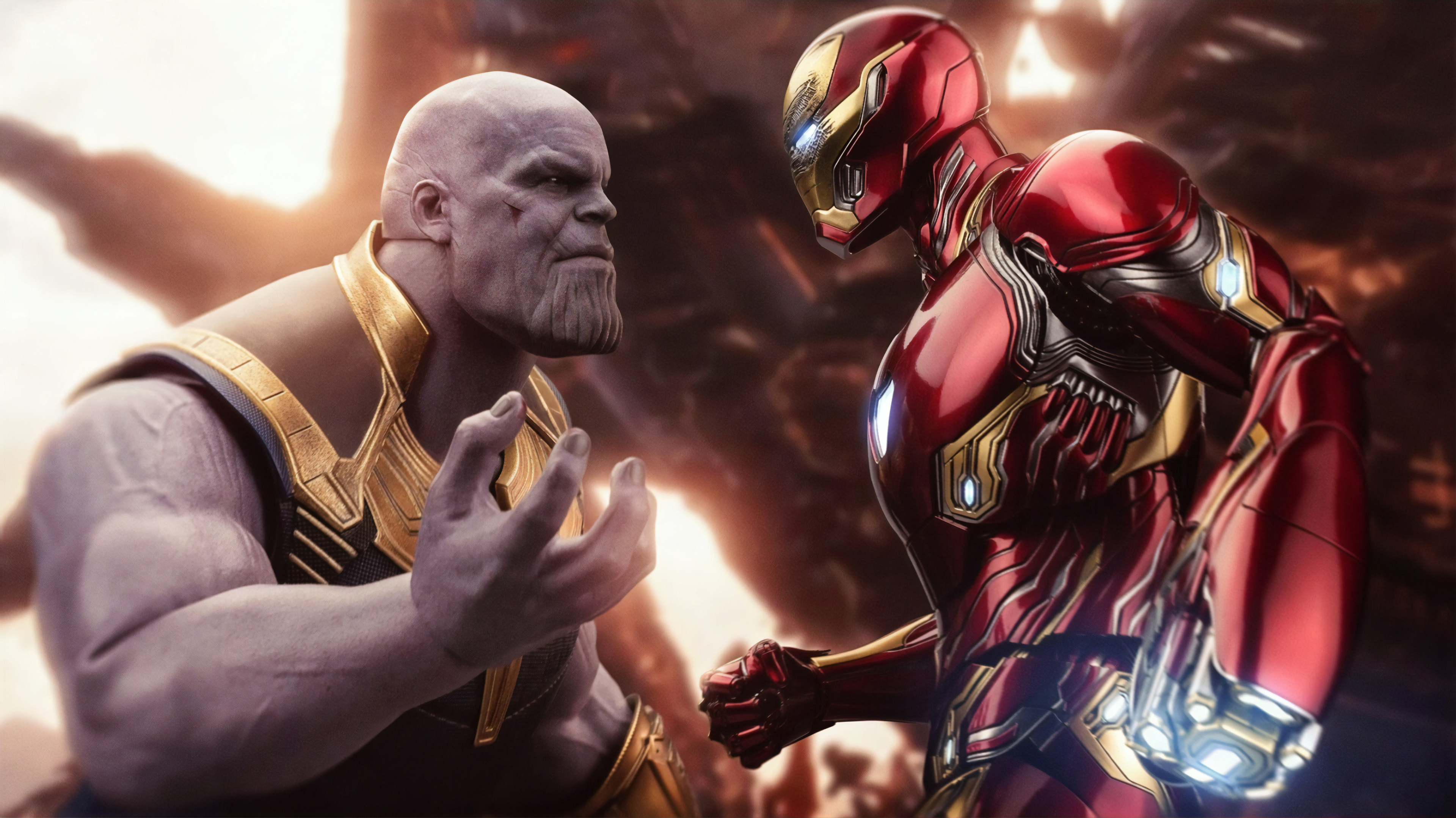 Iron Man And Thanos - HD Wallpaper 