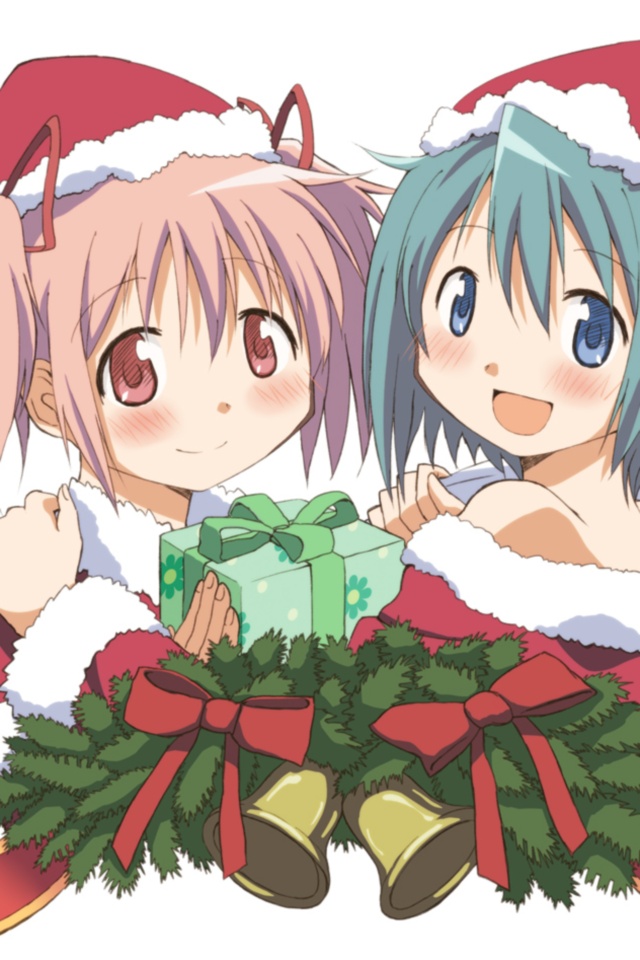Christmas Anime Wallpaper - Madoka Christmas - HD Wallpaper 