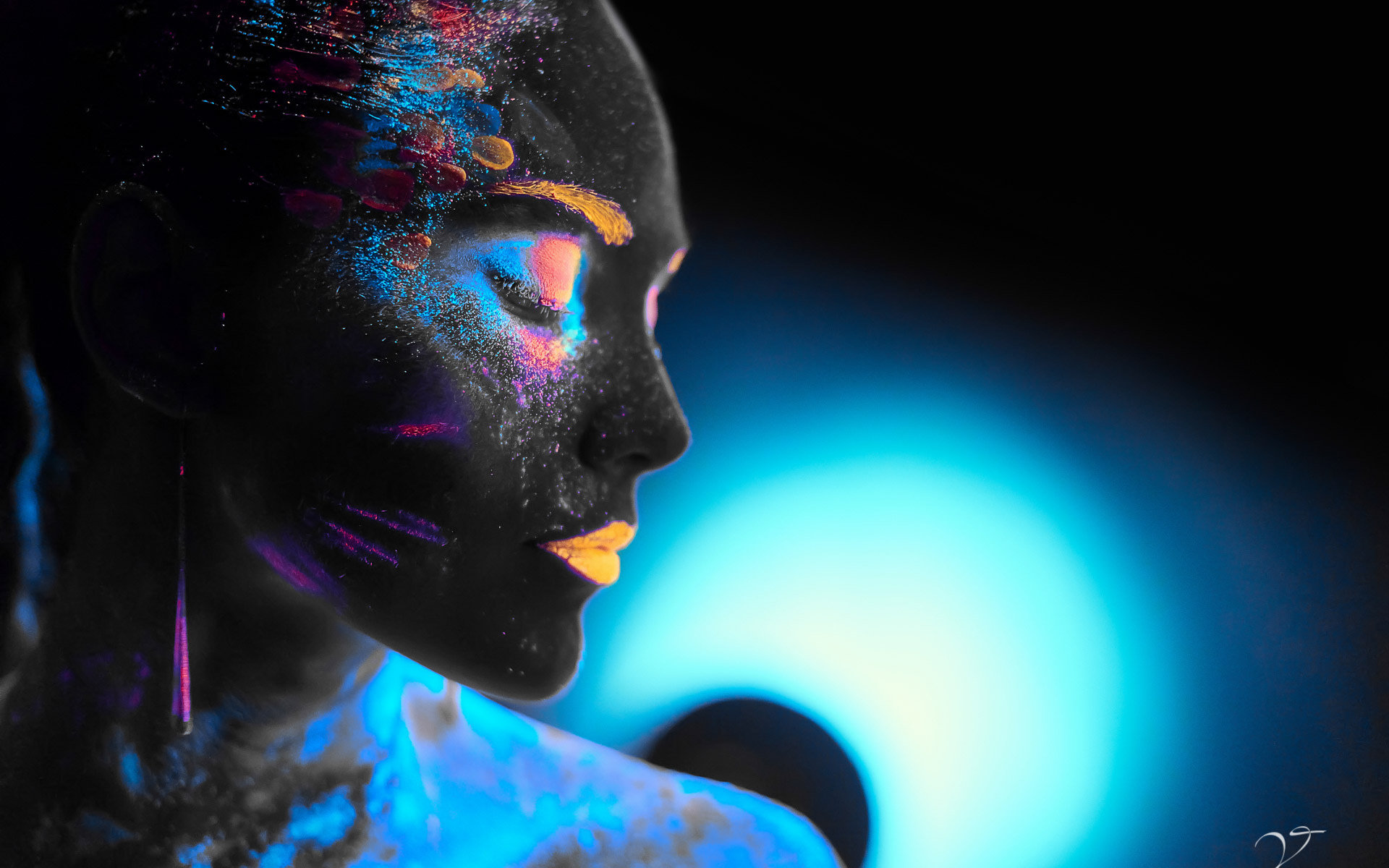 Awesome Face Art Free Wallpaper Id - 3d Wallpaper For Macbook Pro - HD Wallpaper 