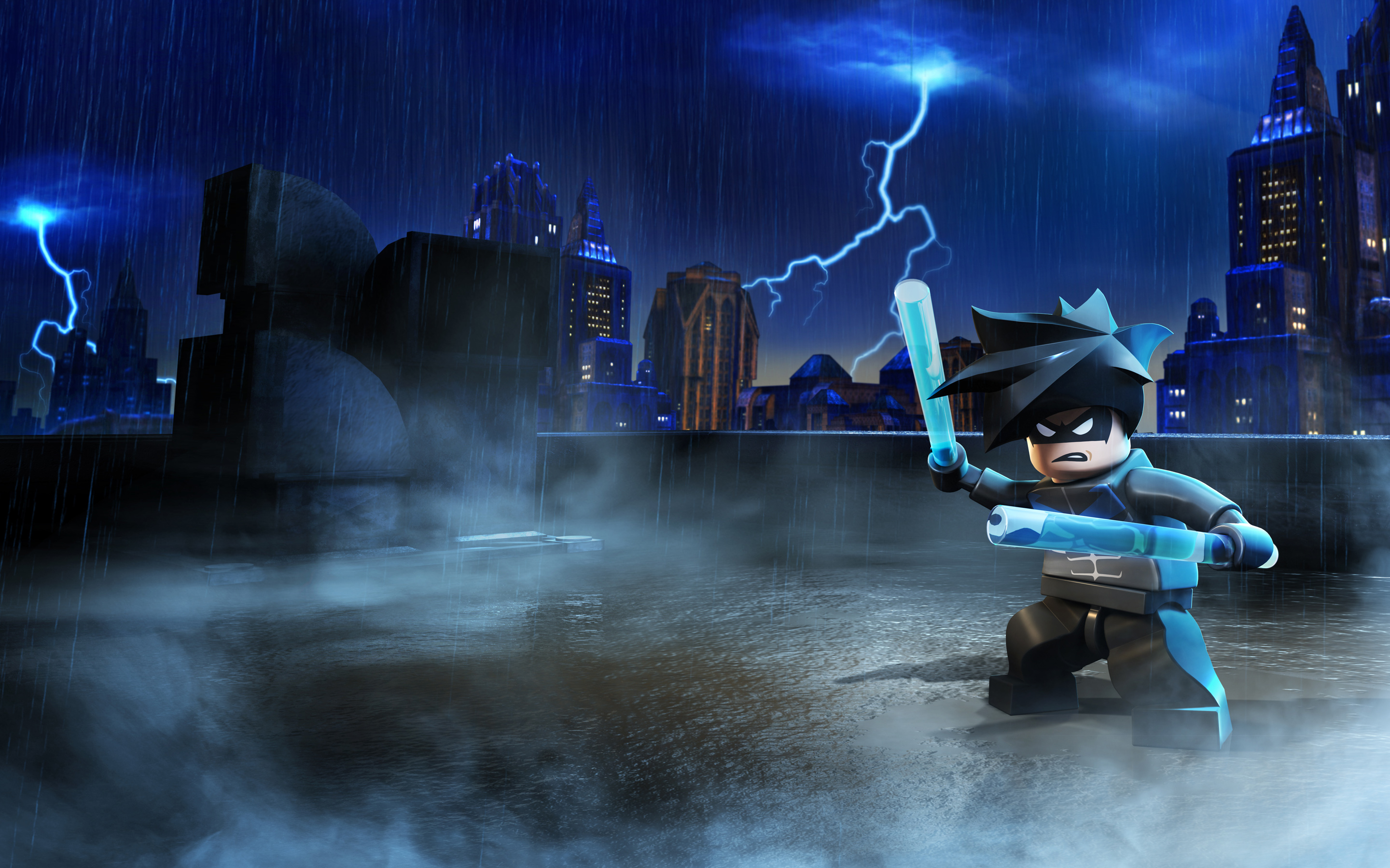 Lego Batman 2 Dc Super Heroes Nightwing Wallpaper - Lego Batman 3 Background - HD Wallpaper 