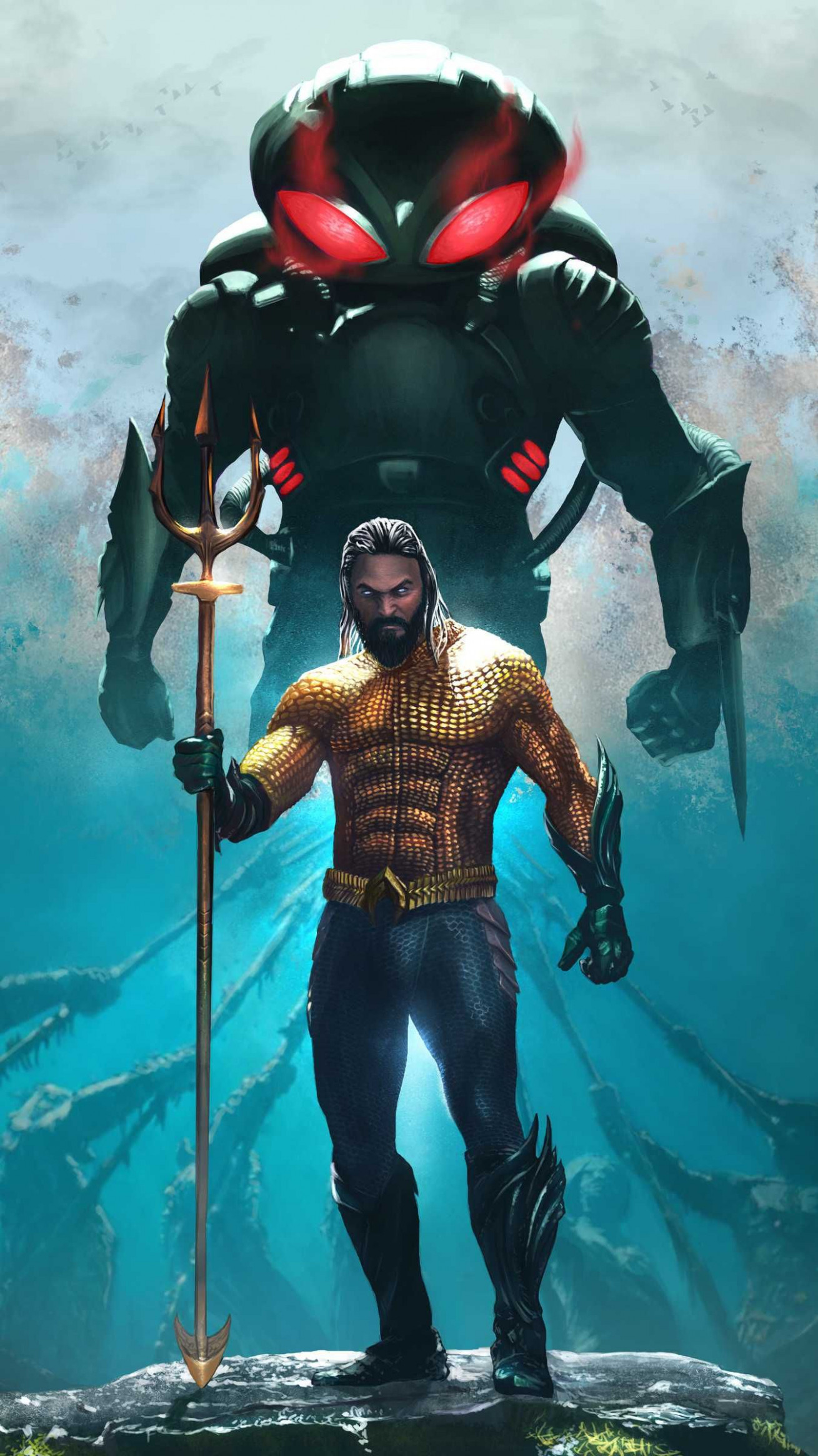 Aquaman And Black Manta Iphone Wallpaper - Ultra Hd Superhero Wallpaper 4k - HD Wallpaper 