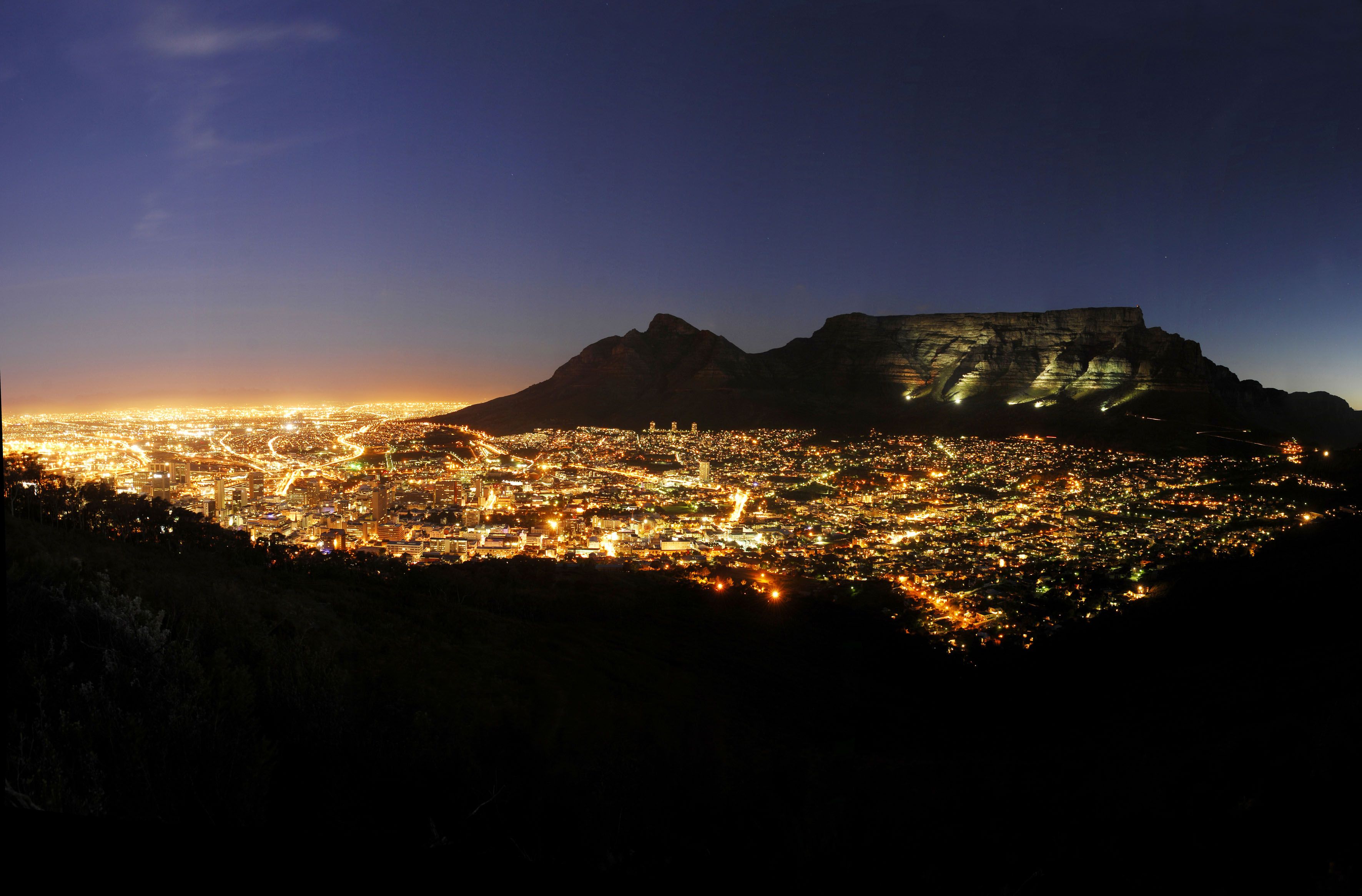 Cape Town South Africa At Night - HD Wallpaper 