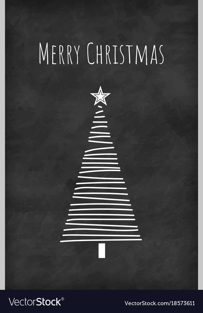 Christmas Tree Vector Black White - HD Wallpaper 