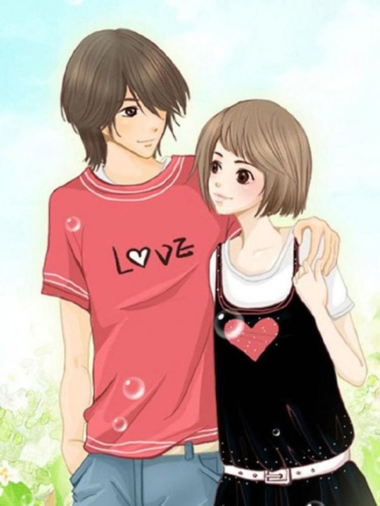 Cartoon Love Couple Wallpapers - Love Birds Boy And Girl - HD Wallpaper 