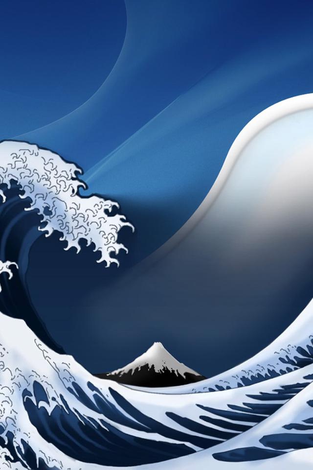 Great Wave Iphone - HD Wallpaper 