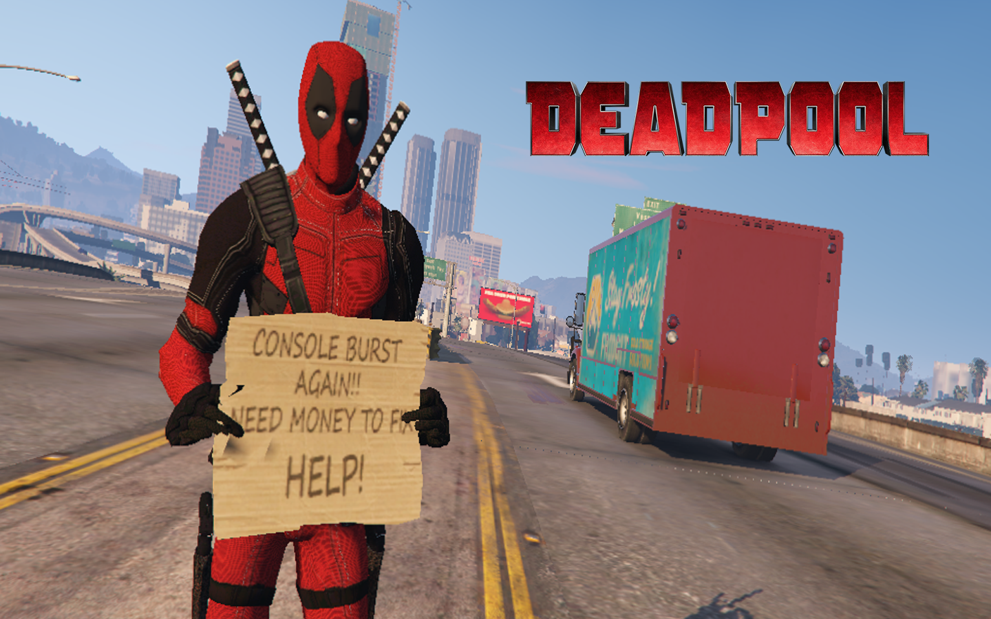 Gta 5 Deadpool Movie Skin - HD Wallpaper 
