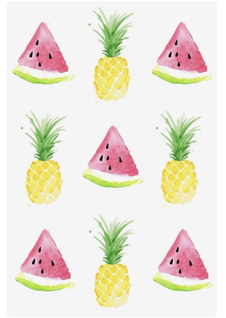 Cute Pineapple And Watermelon - HD Wallpaper 