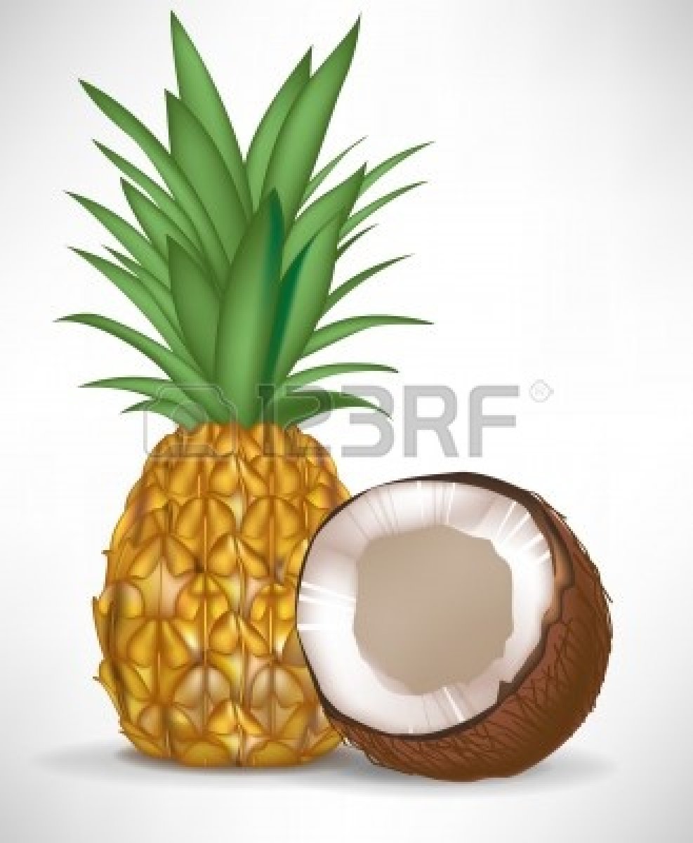 Pineapple - Wallpaper - Patterns - Cute Pineapple And Coconut