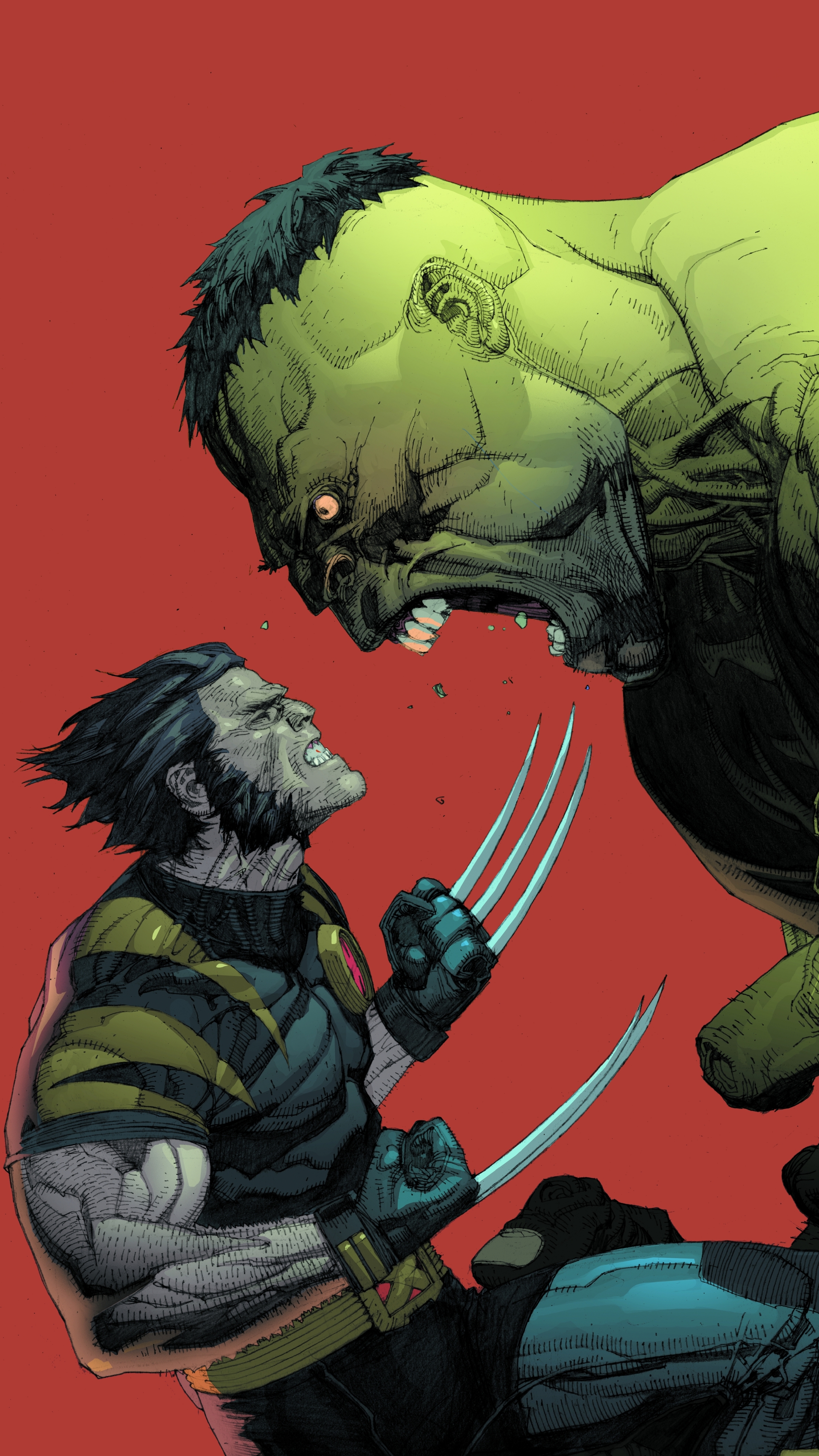 Ultimate Lobezno Vs. Hulk - HD Wallpaper 