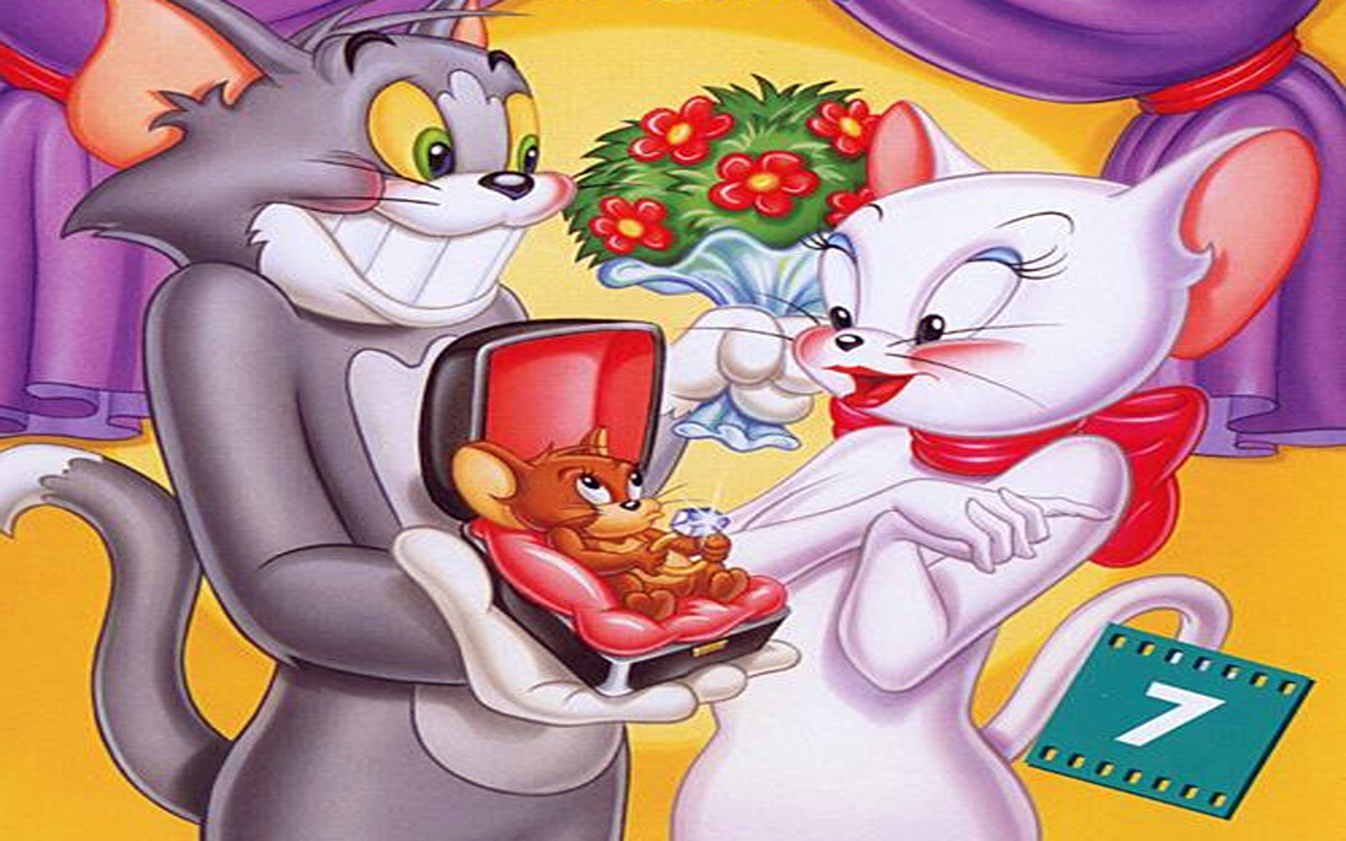 Cartoon Tom And Jerry Love - HD Wallpaper 