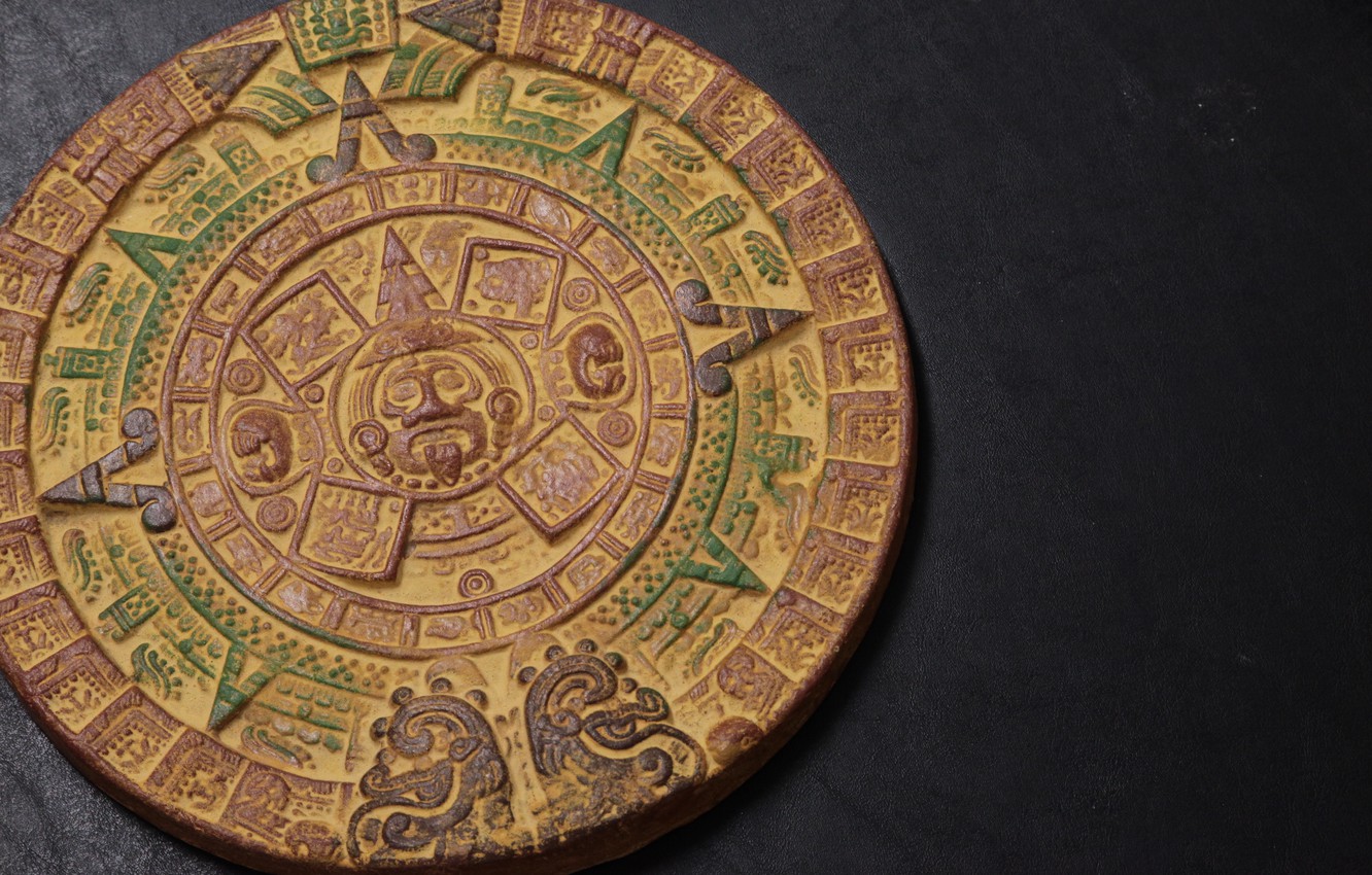 Photo Wallpaper Background, Pattern, Round, The Aztecs, - Ацтеки Фон - HD Wallpaper 