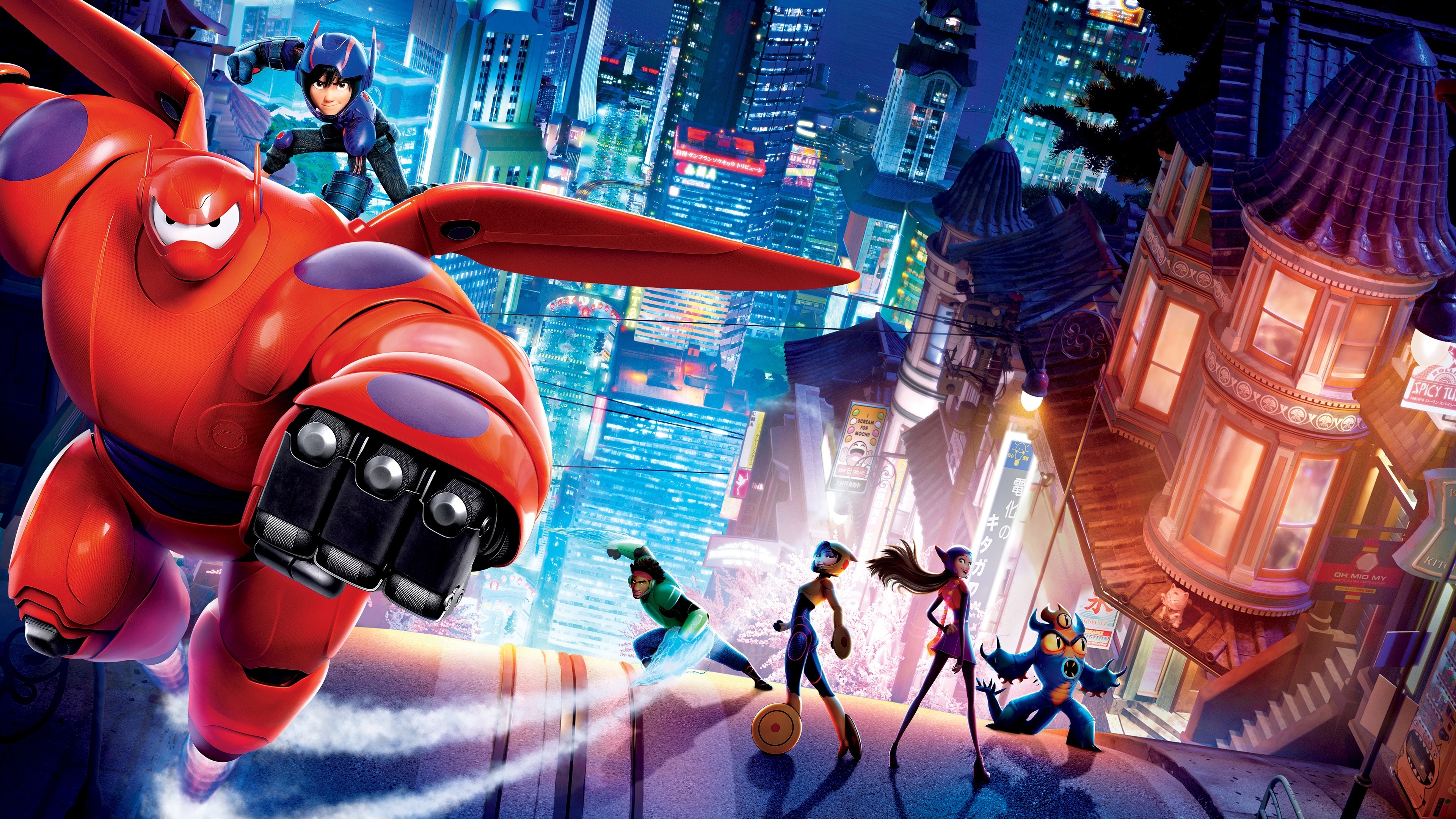 2014 Big Hero - Big Hero 6 Cartoon Background - HD Wallpaper 