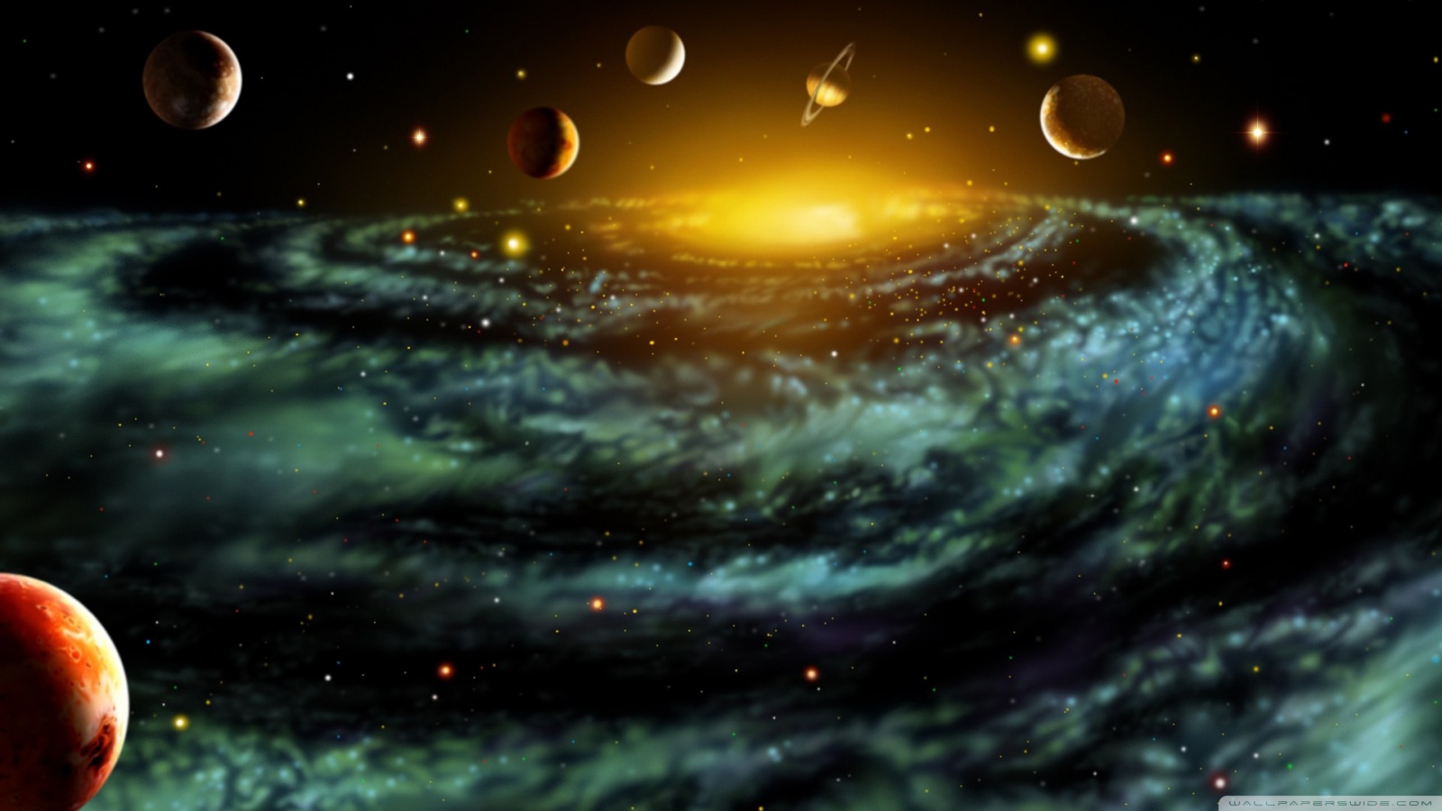 Sci Fi Planet System - HD Wallpaper 