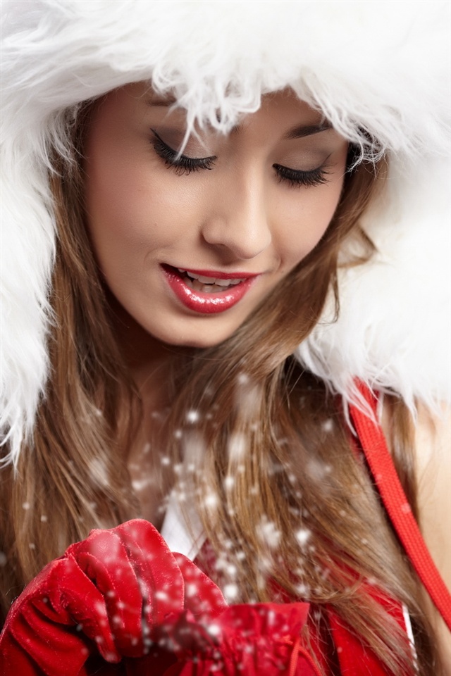 Christmas Cute Girl Photography - 640x960 Wallpaper 