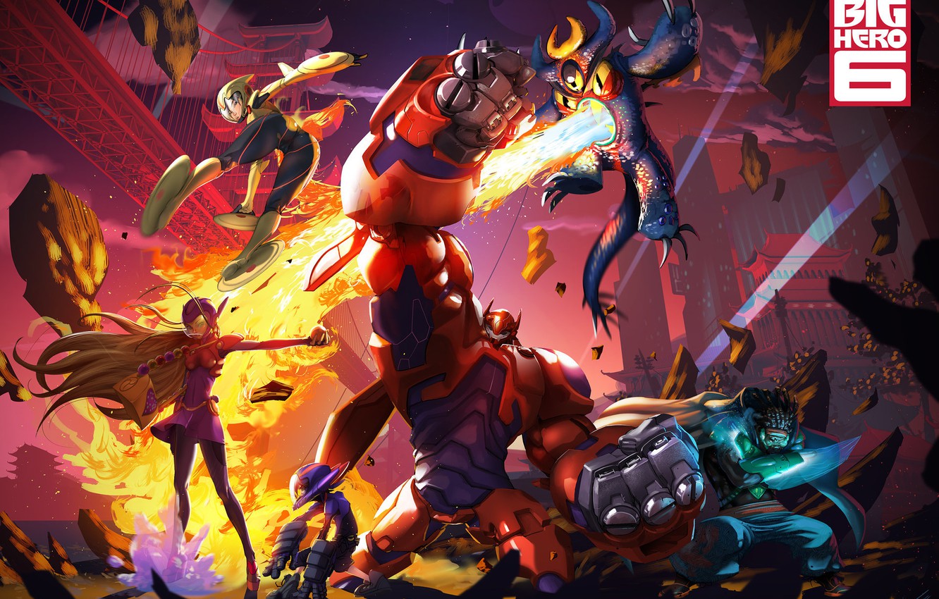 Photo Wallpaper Art, Characters, Walt Disney Pictures, - Big Hero 6 Mobile - HD Wallpaper 