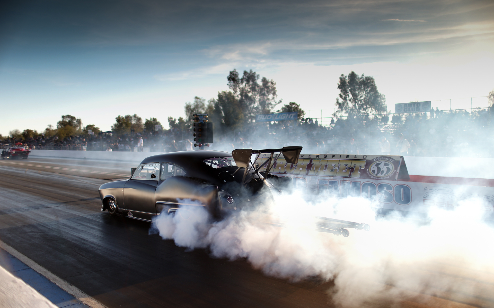 Drag Racing Race Cars Hot Rods Burnout Smoke Track - Drag Race Car Smoke - HD Wallpaper 