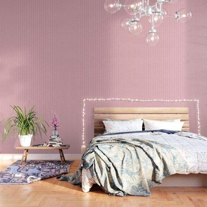 Large Print Wallpaper Pink Daisy Chain Large Print - Sherwin Williams Shiitake Color - HD Wallpaper 