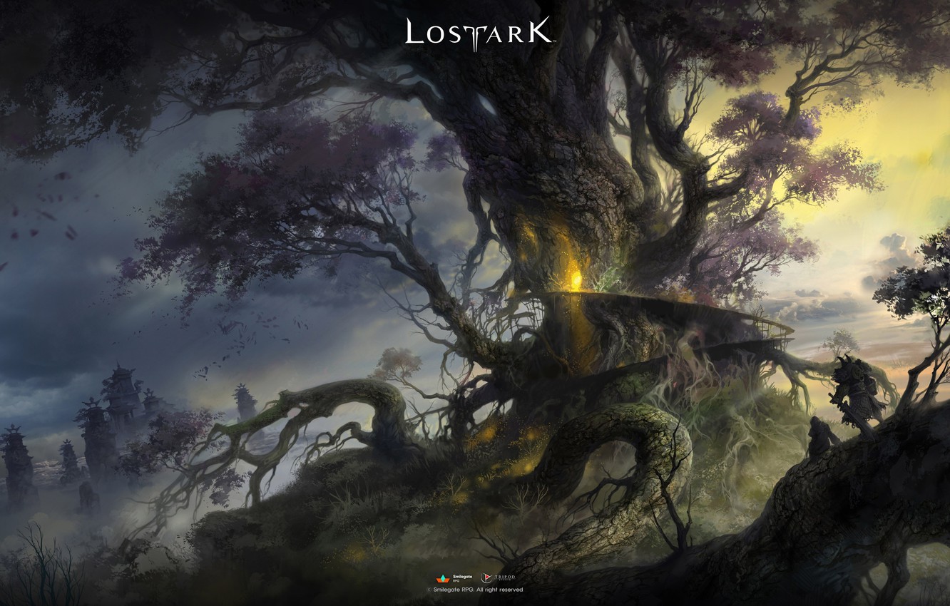 Photo Wallpaper Branches, Tree, Warriors, Lost Ark - Lost Ark Wallpaper 4k - HD Wallpaper 