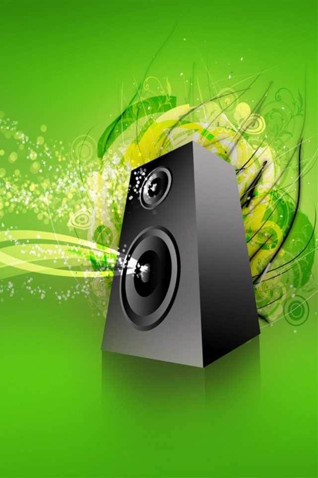 Hd 3d Vector Loudspeaker Ipod Touch Wallpapers - Green Music - HD Wallpaper 