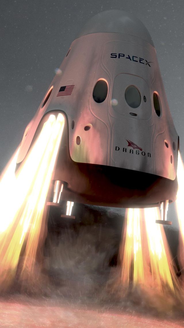 Spacex, Ship, Red Dragon, Mars - Space Ship - HD Wallpaper 