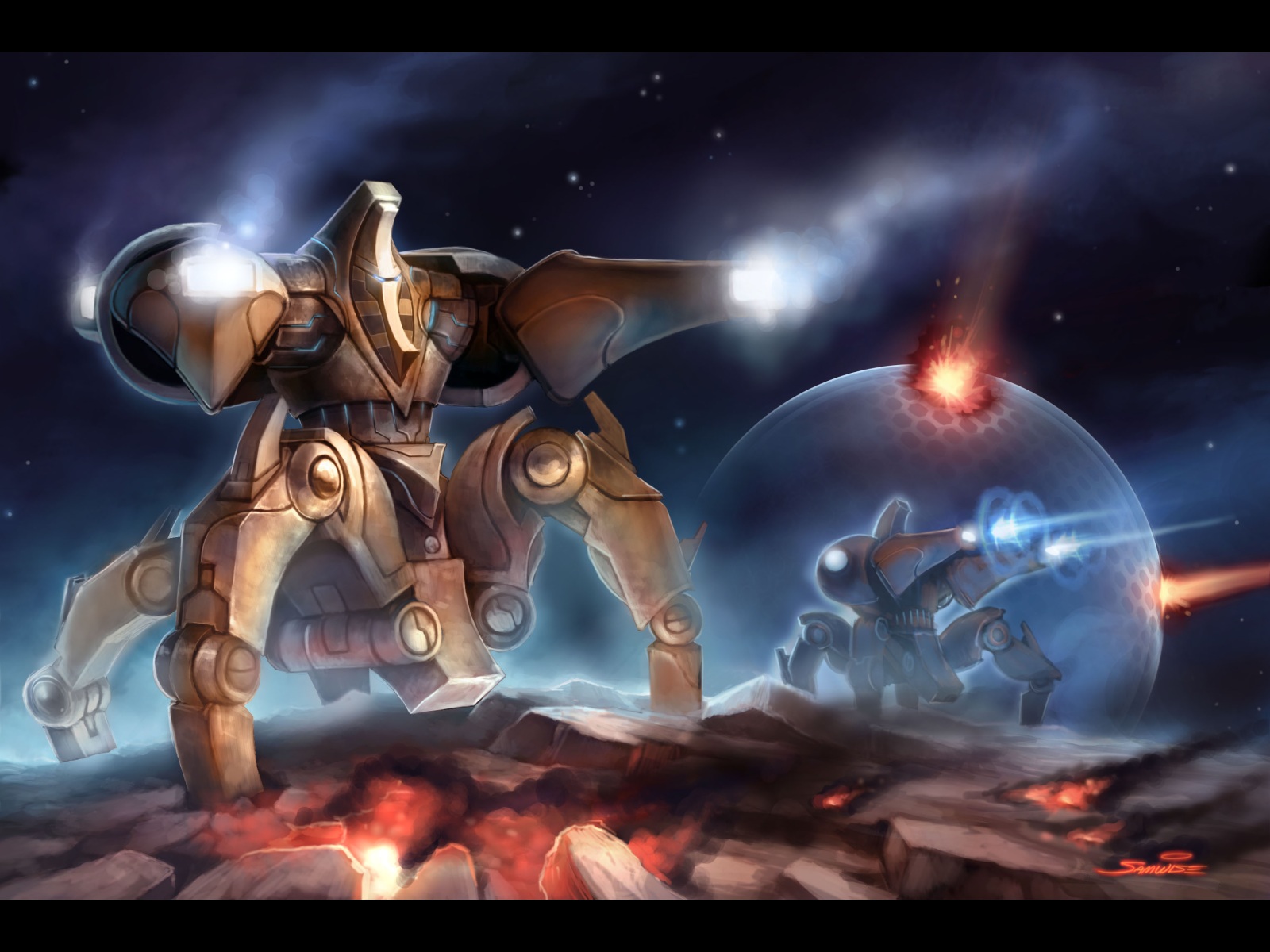 Starcraft 2 Protoss Concept Art - HD Wallpaper 