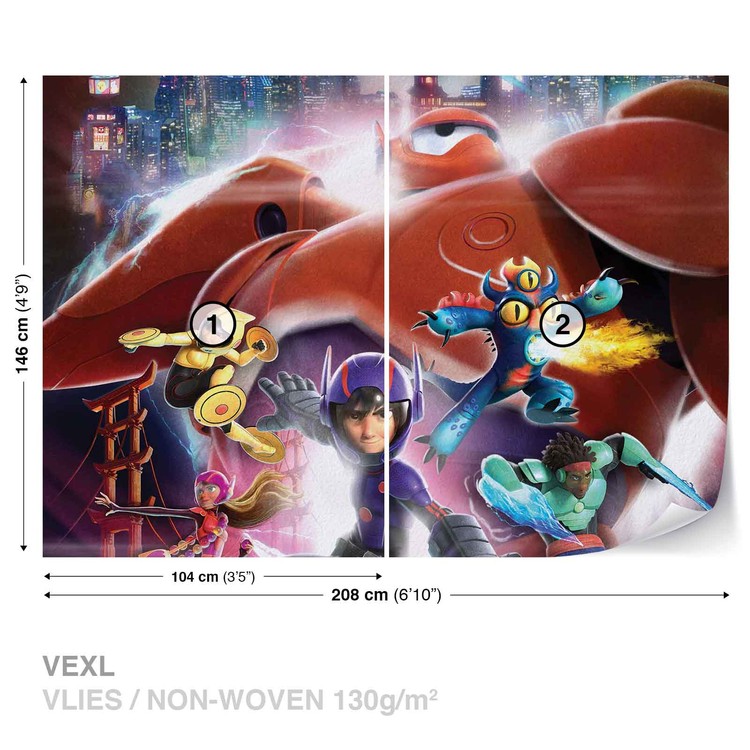 Disney Big Hero 6 Wallpaper Mural - Big Hero 6 - HD Wallpaper 