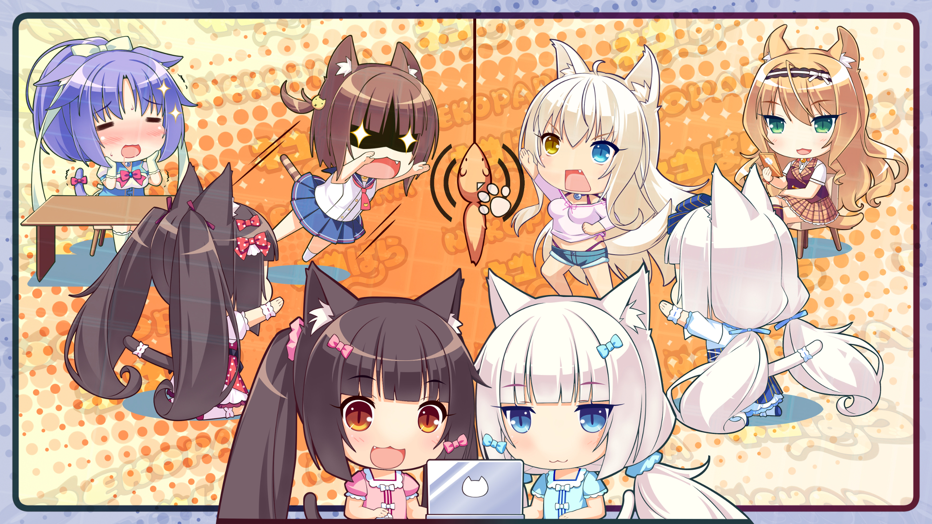 Nekopara Chibi Combined Wallpaper - Nekopara Wallpaper Chibi - HD Wallpaper 
