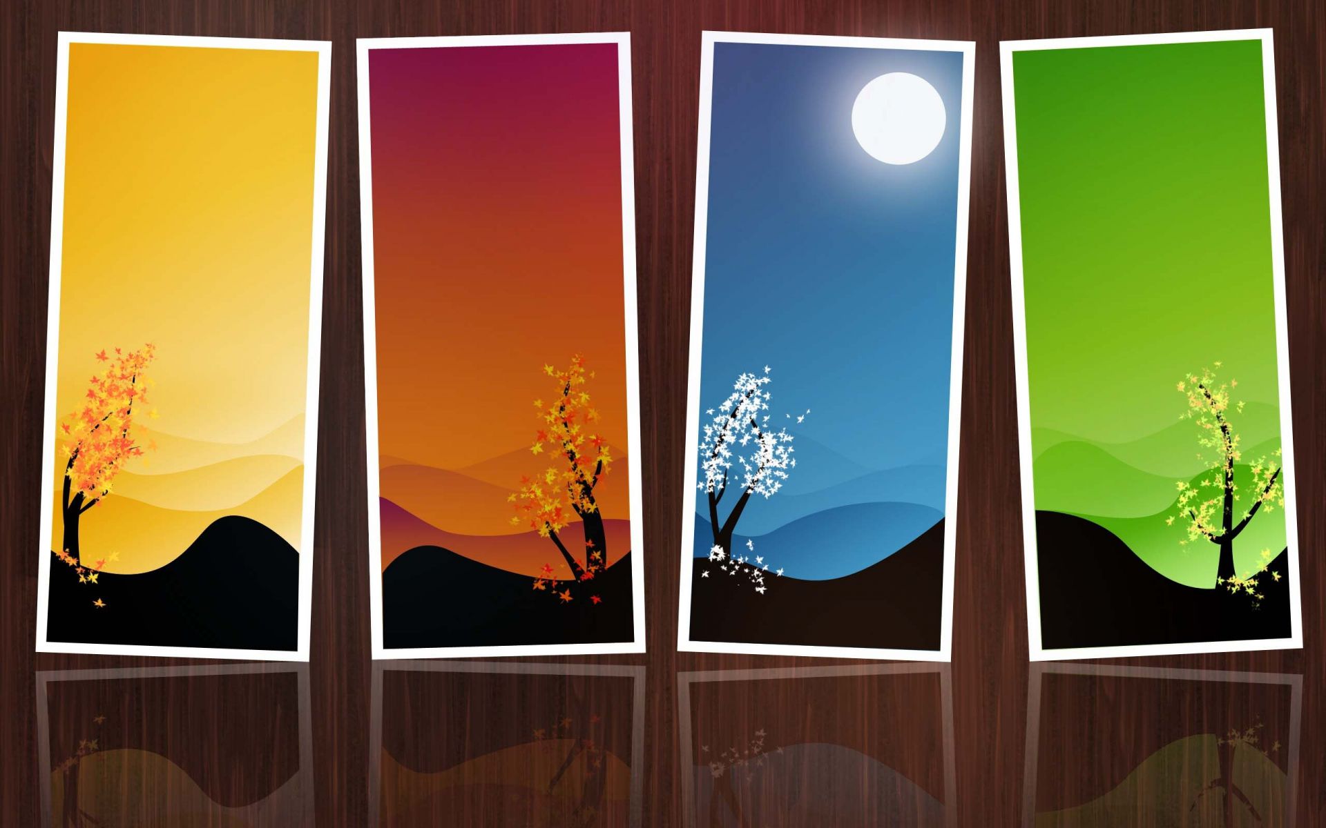 Four Seasons In A Frame Wallpaper - 4 Seasons Background Hd - HD Wallpaper 