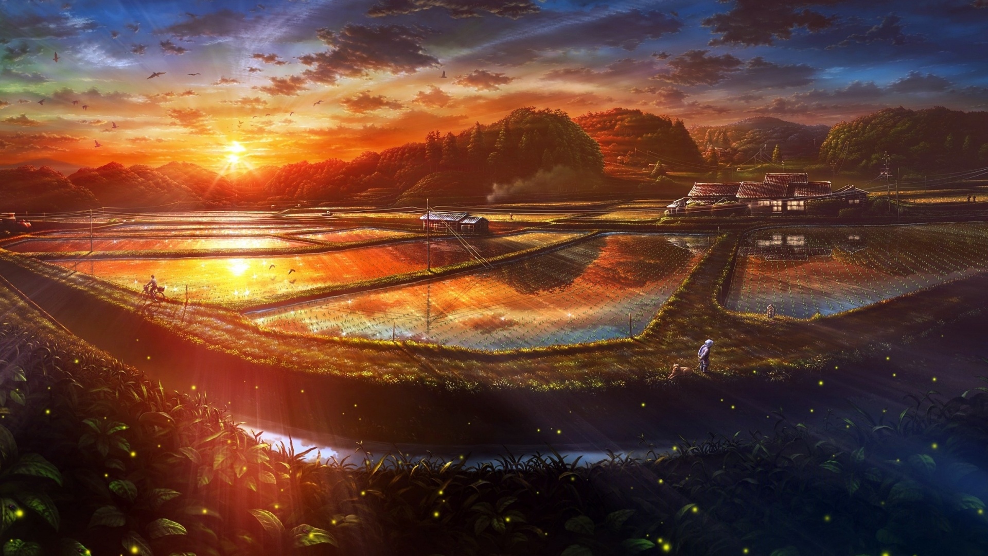 Anime Landscape Wallpaper Hd - HD Wallpaper 