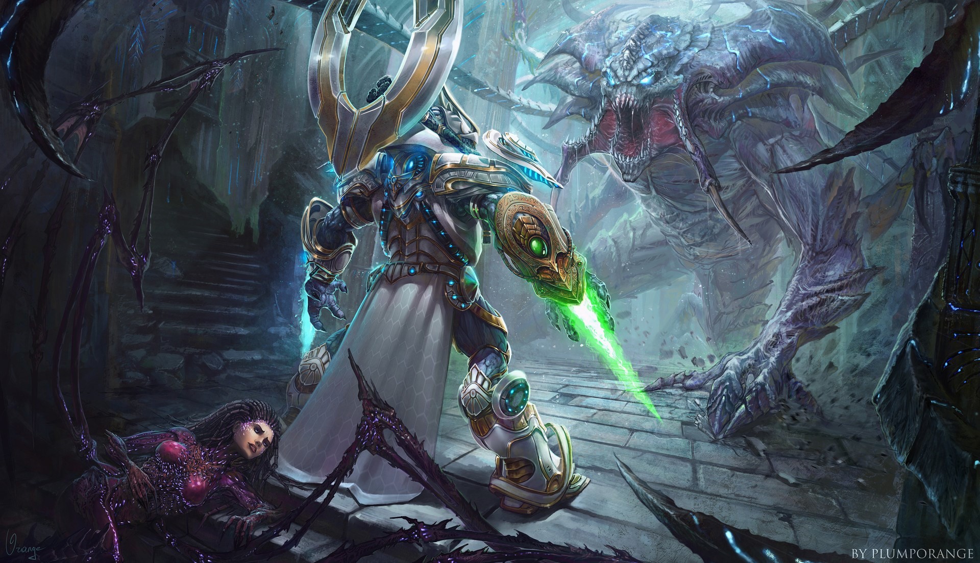 Hq Definition Wallpaper Desktop Starcraft Ii Legacy - Starcraft 2 Blizzard Art - HD Wallpaper 