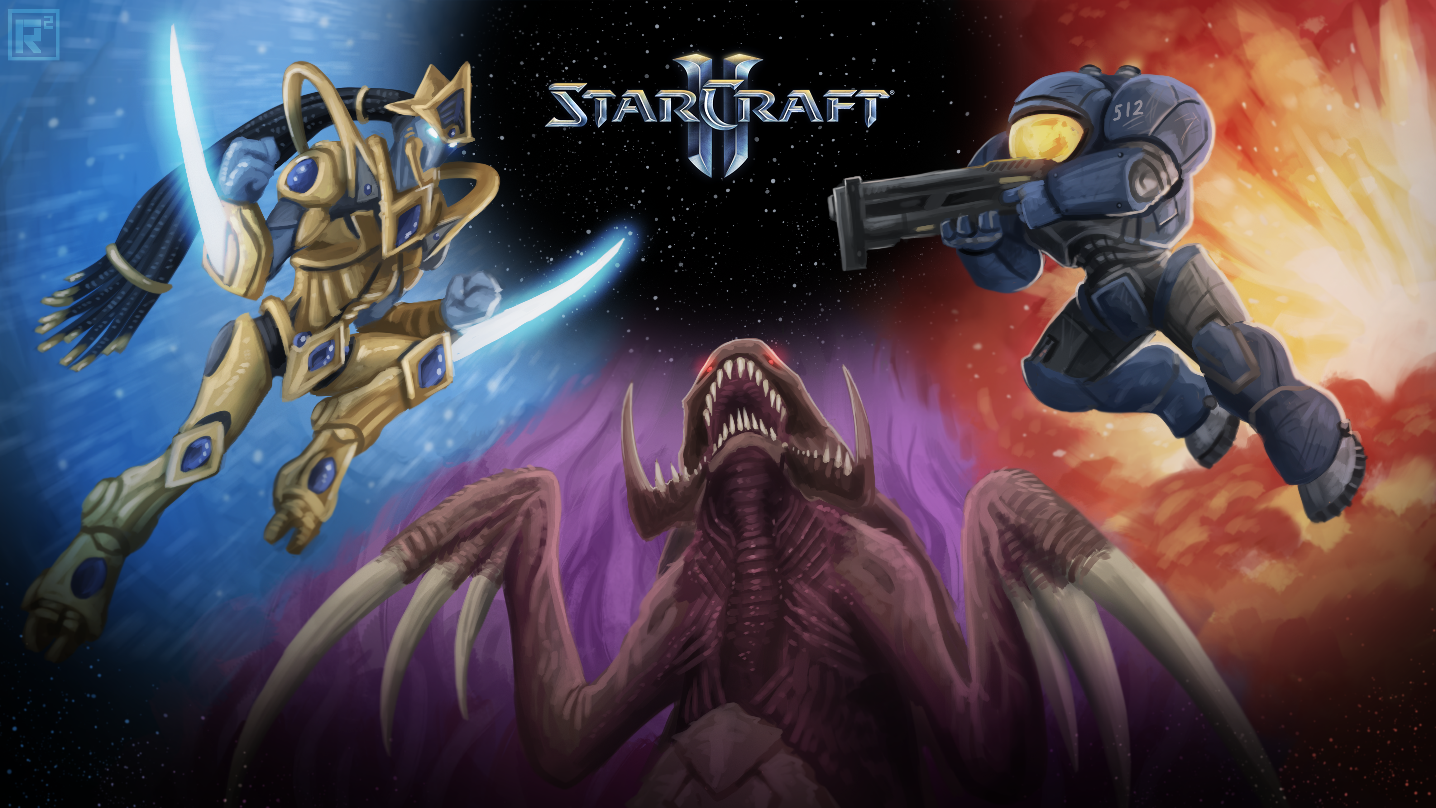 Protoss Zerg Starcraft 2 - HD Wallpaper 