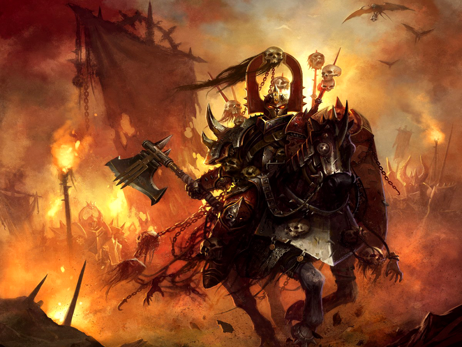 Warhammer Chaos Wallpaper Background For Free Wallpaper - Warhammer Chaos Knight Art - HD Wallpaper 