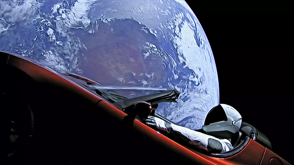 Elon Musk Convertible In Space - HD Wallpaper 