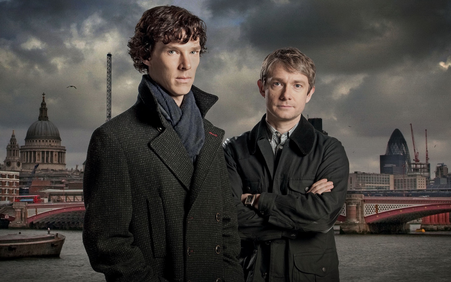Wallpaper Sherlock, Sherlock Holmes, Dr John Watson, - Sherlock Holmes And John Watson Benedict Cumberbatch - HD Wallpaper 