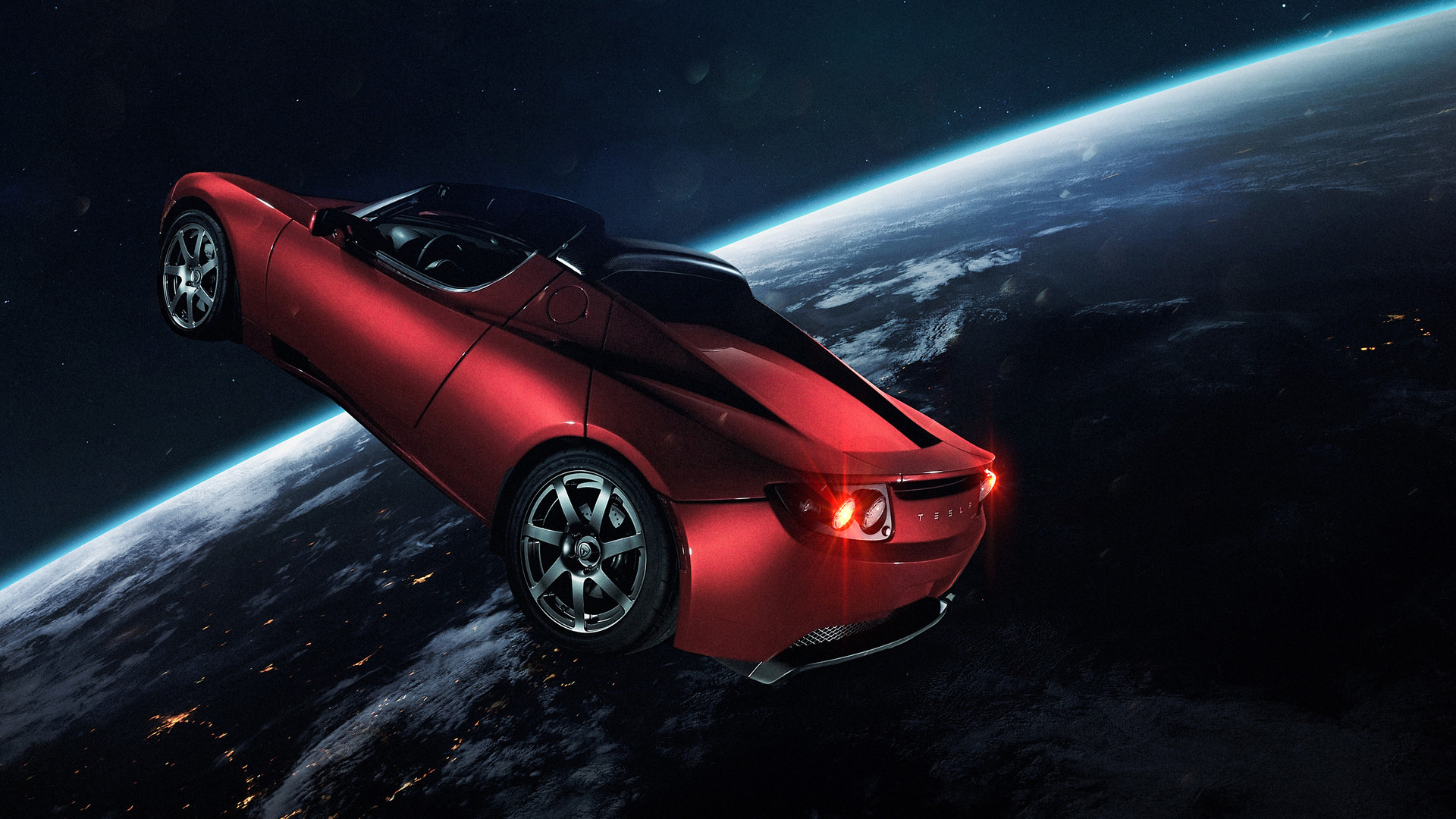 Elon Musk Tesla In Space - HD Wallpaper 