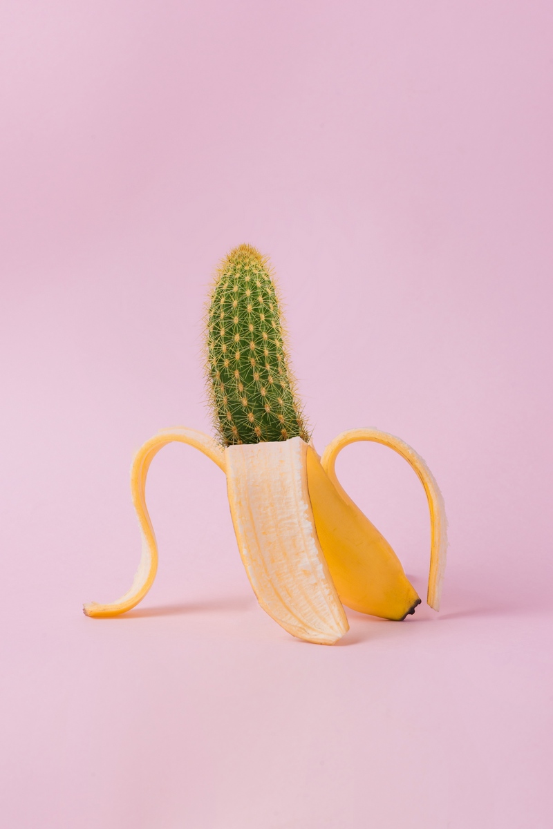 Wallpaper Banana, Cactus, Creative, Minimalism - Banana Cactus Background -  800x1200 Wallpaper 
