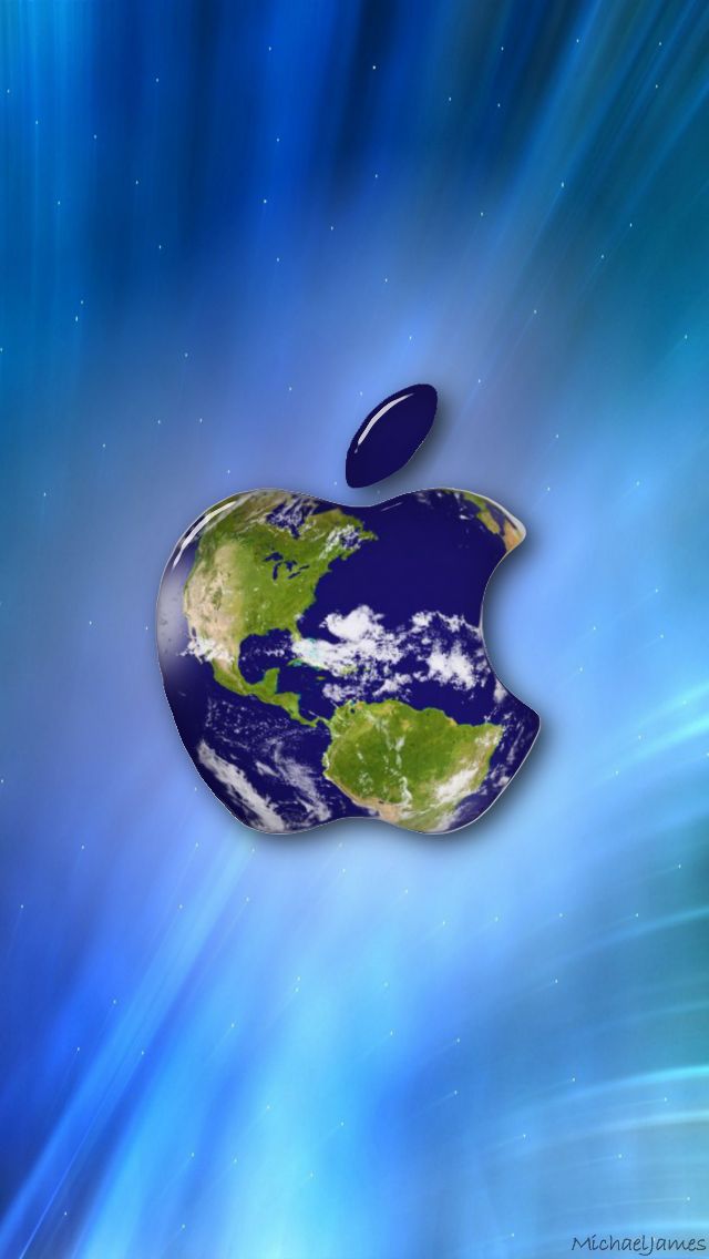 Fondo Iphone Manzana En Azul - HD Wallpaper 