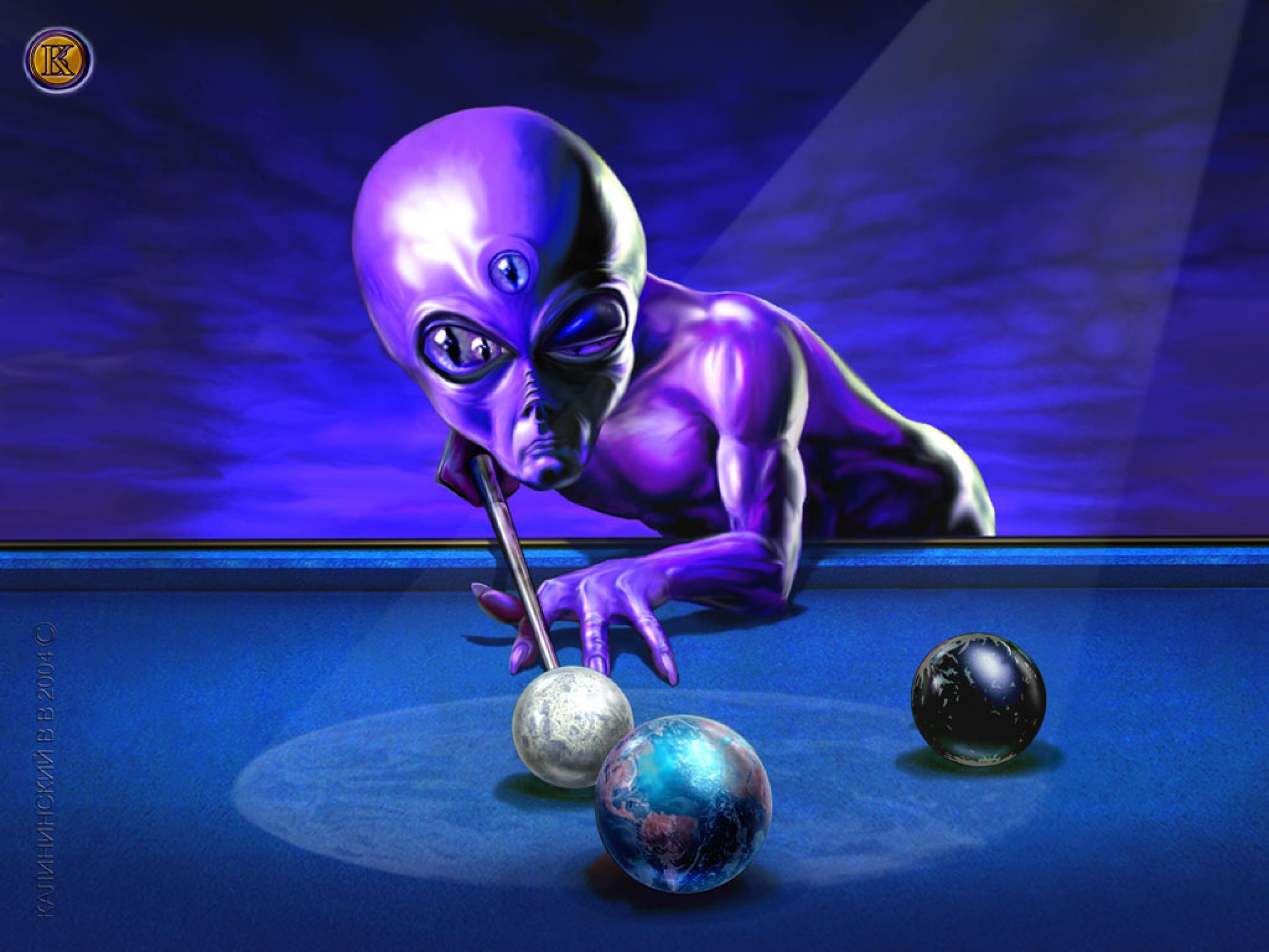 3d Alien Billiard Hd Wallpaper - Fondos De Escritorio 3d - HD Wallpaper 