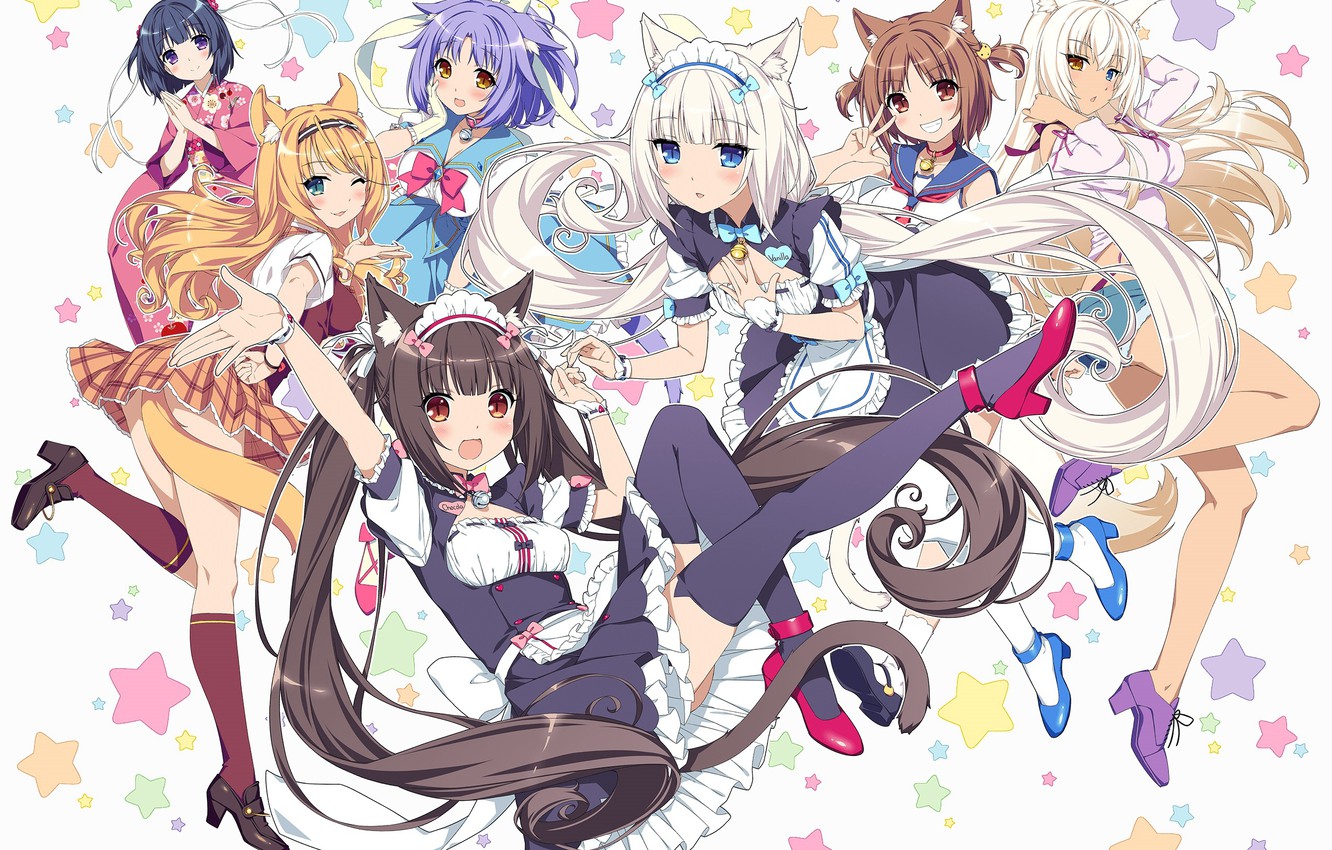 Photo Wallpaper Girls, Group, Anime, Art, Nekopara - Nekopara Wallpaper Hd - HD Wallpaper 