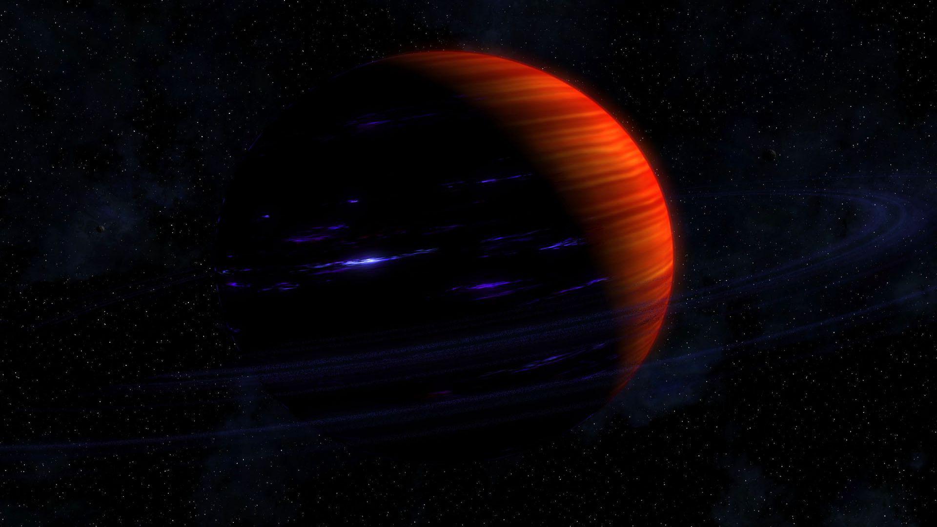 Planet Orange Space 1080p Background - Outer Space - 1920x1080