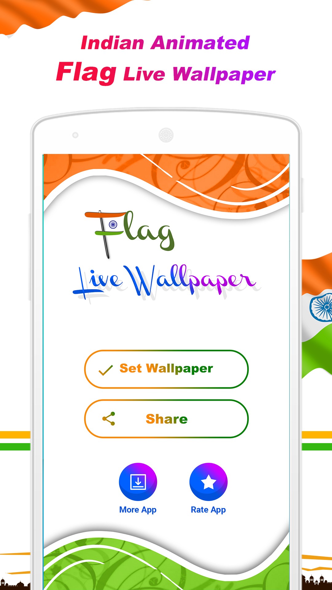 Indian Flag Live Wallpaper - Flag Of India - 1080x1920 Wallpaper 