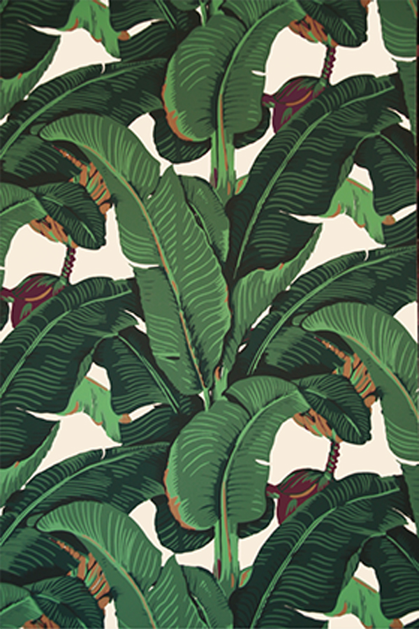 Tropical Wallpaper, Beverly Hills Hotel, Banana Leaf, - Martinique